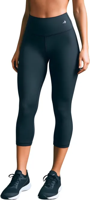 CompressionZ High Waisted Capri Leggings for Women Tummy Control - Workout Yoga Pants