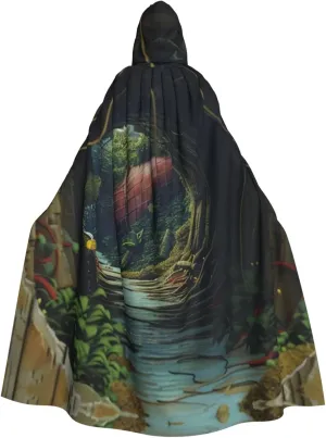 Cool Hole Adult Hooded Costume Cloak, Halloween Long Cape with an Oversized Hooded Cloak for Party Cosplay