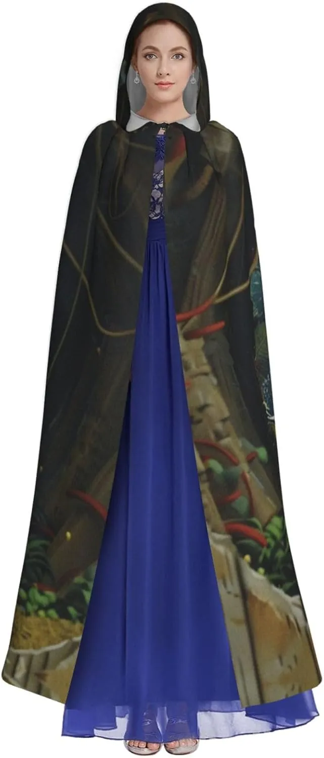 Cool Hole Adult Hooded Costume Cloak, Halloween Long Cape with an Oversized Hooded Cloak for Party Cosplay