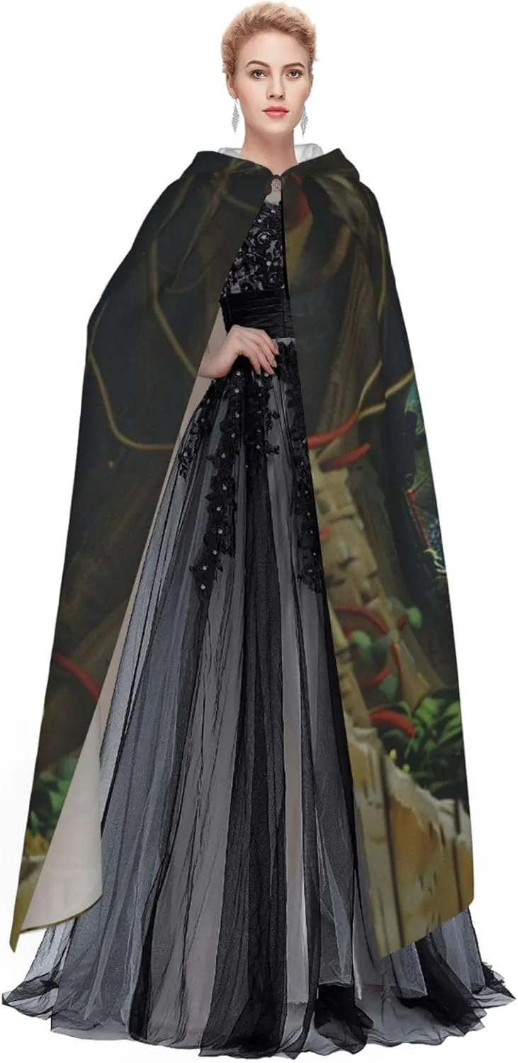 Cool Hole Adult Hooded Costume Cloak, Halloween Long Cape with an Oversized Hooded Cloak for Party Cosplay