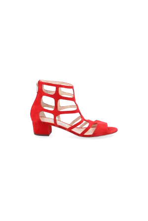 cut-out detail suede sandals