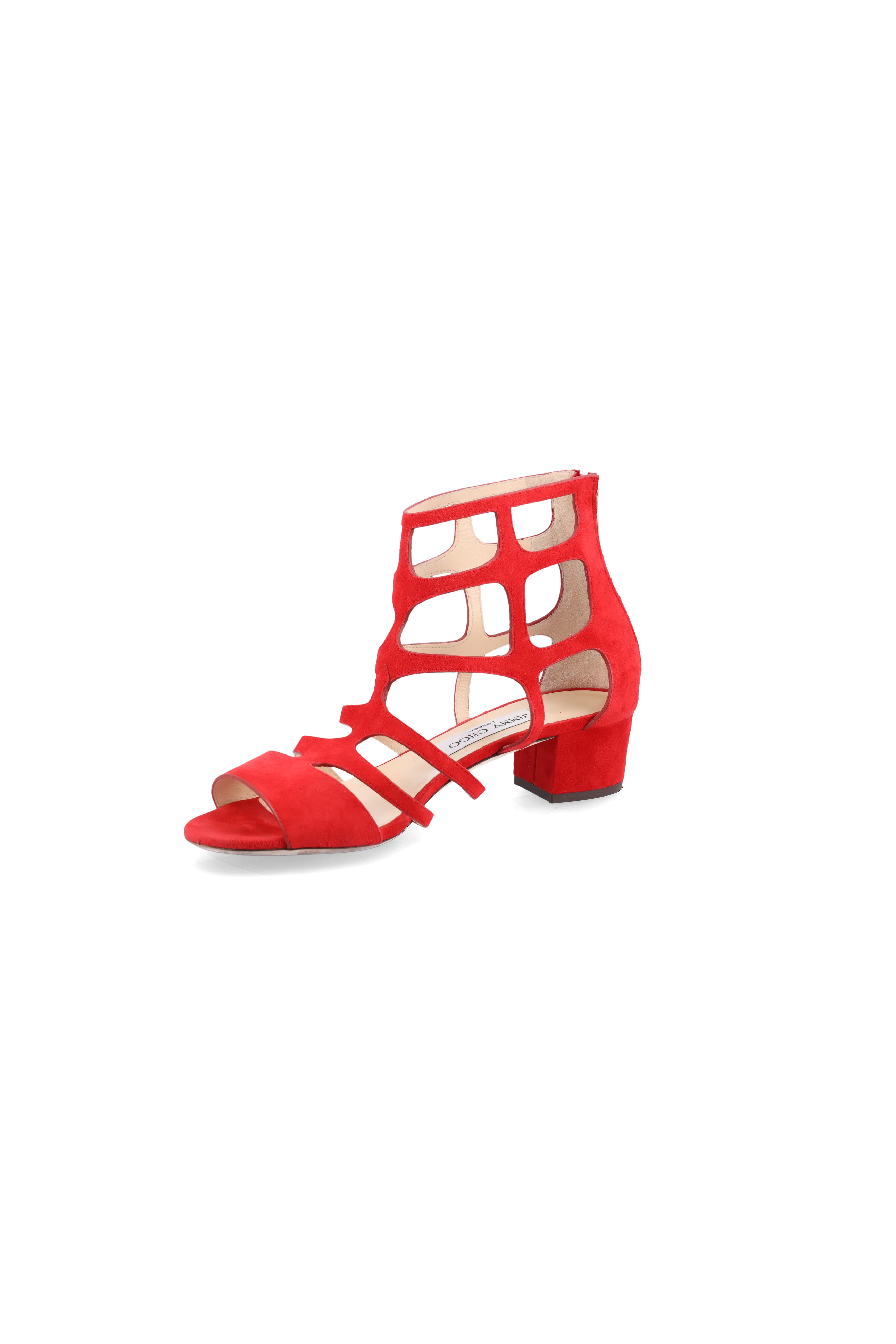 cut-out detail suede sandals