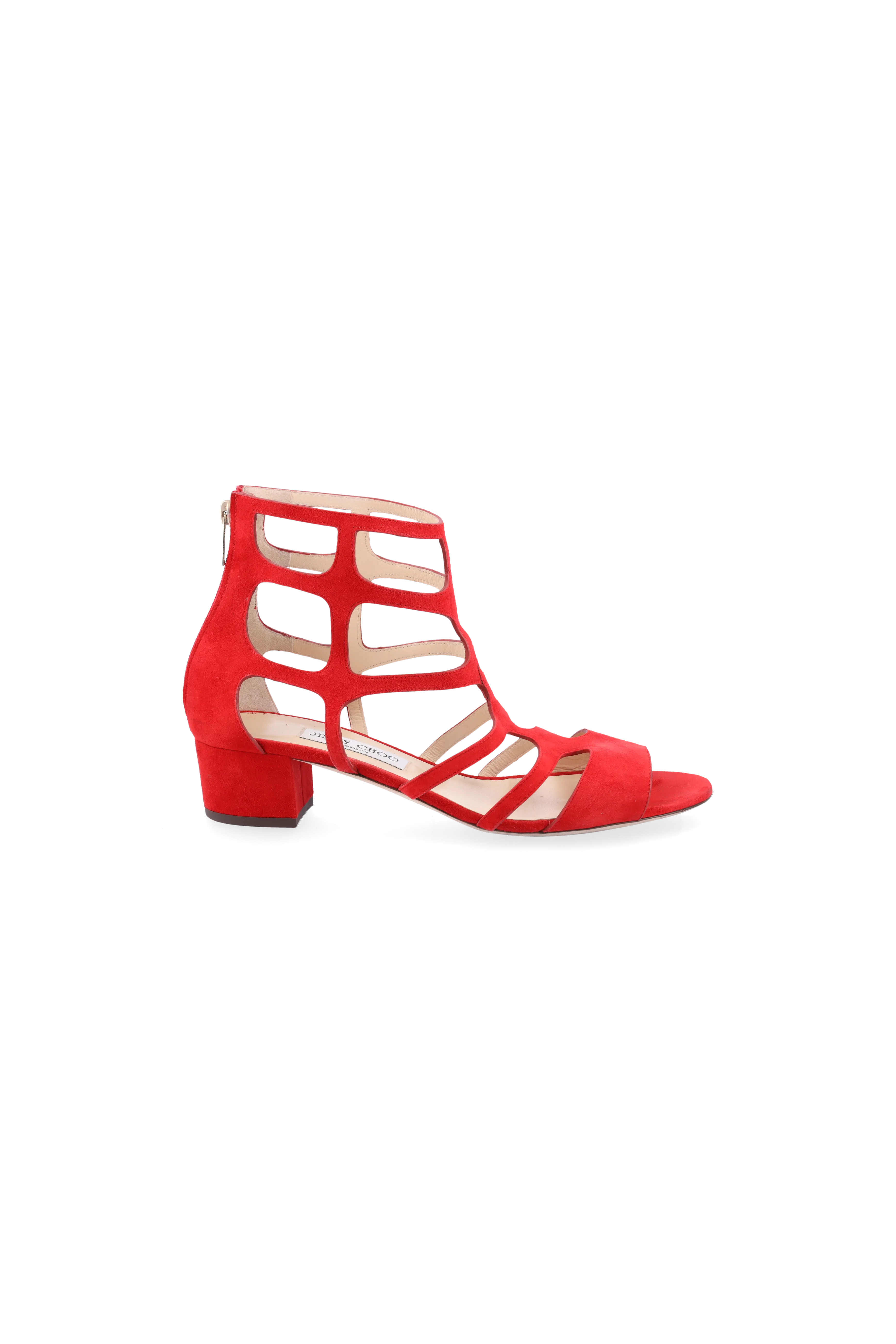 cut-out detail suede sandals