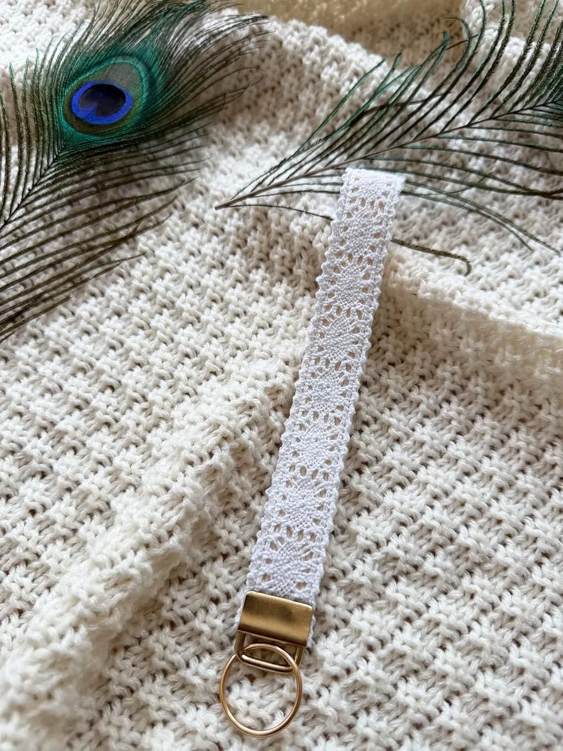 Cute Keychain Wristlet Boho Lace Key Chains for Women Wrist Lanyard for Car Key ID Badges