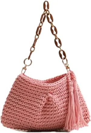 Cute Macrame Boho Beach Bag Women Hobo Shoulder Satchels Bags Summer Beach Purse Slouchy Travel Mini Tote Handbag 2025