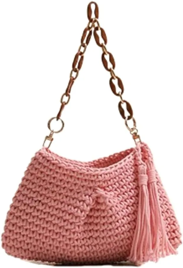 Cute Macrame Boho Beach Bag Women Hobo Shoulder Satchels Bags Summer Beach Purse Slouchy Travel Mini Tote Handbag 2025