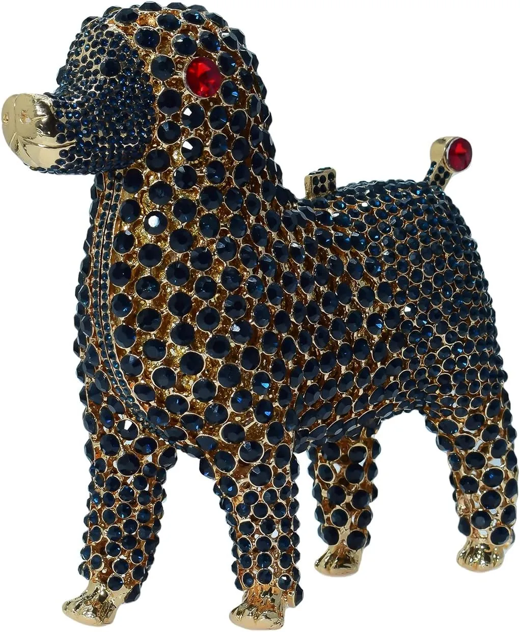 Cute Poodle Evening Bag Dog Rhinestone Purse Animal Crystal Clutch for Party Wedding Prom Handbag