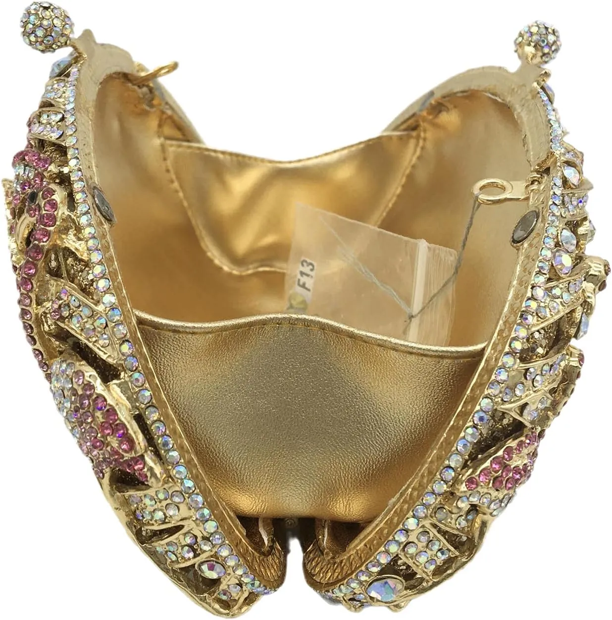 Elegant Flamingo Clutch Women Crystal Evening Purses and Handbags Luxury Wedding Party Bridal Rhinestone Bag