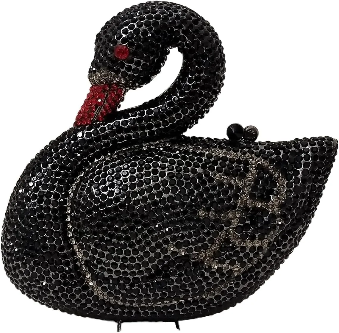 Elegant Swan Evening Purse Animal Crystal Clutch Women Minaudiere Handbag Party Luxury Rhinestone Bag