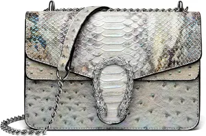Eslcorri Satchel Purse and Crossbody Bags for Women, Leather Chain Vintage Evening Clutch Shoulder Handbags