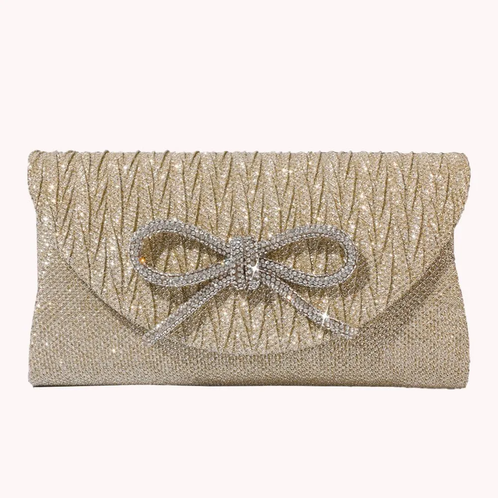 Evening Bag for Women Rhinestone Formal Handbag Satin Sparkly Satchel Purse Wedding Party Prom Purse