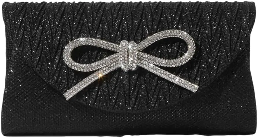 Evening Bag for Women Rhinestone Formal Handbag Satin Sparkly Satchel Purse Wedding Party Prom Purse