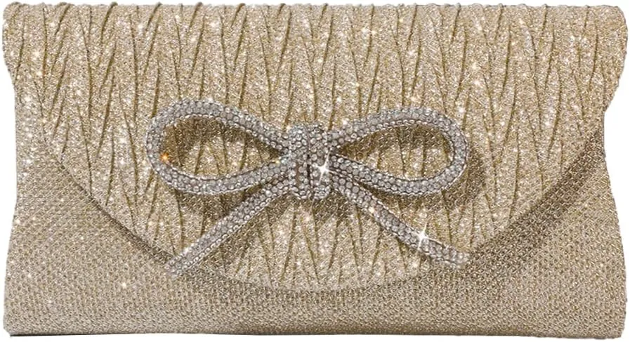 Evening Bag for Women Rhinestone Formal Handbag Satin Sparkly Satchel Purse Wedding Party Prom Purse
