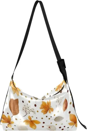 Fall Colorful Leaves Tote Bag for Women Large Hobo Bags Leather Crossbody Bags Casual Handbags with Adjustable Strap for Women