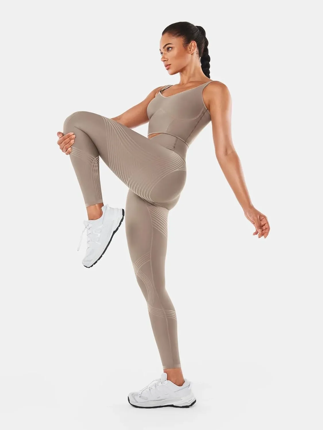 Fanka Women's Full Length Compression Body Sculpt Leggings for Women Tummy Control High Waisted Through Reversible Wear