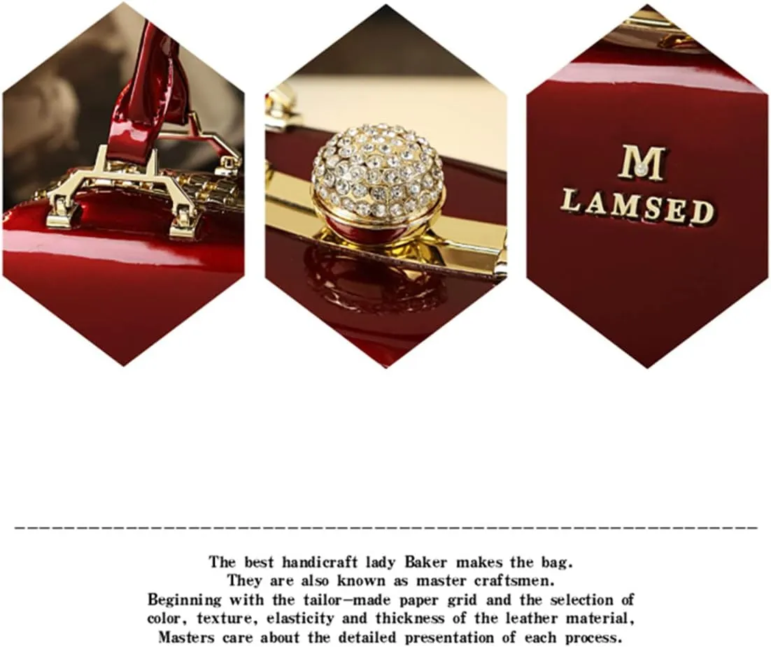 Fashion Leather Women's Top Handle Satchel Crossbody Handbags Crystal Evening Bag Purses Hard Shoulder Bags