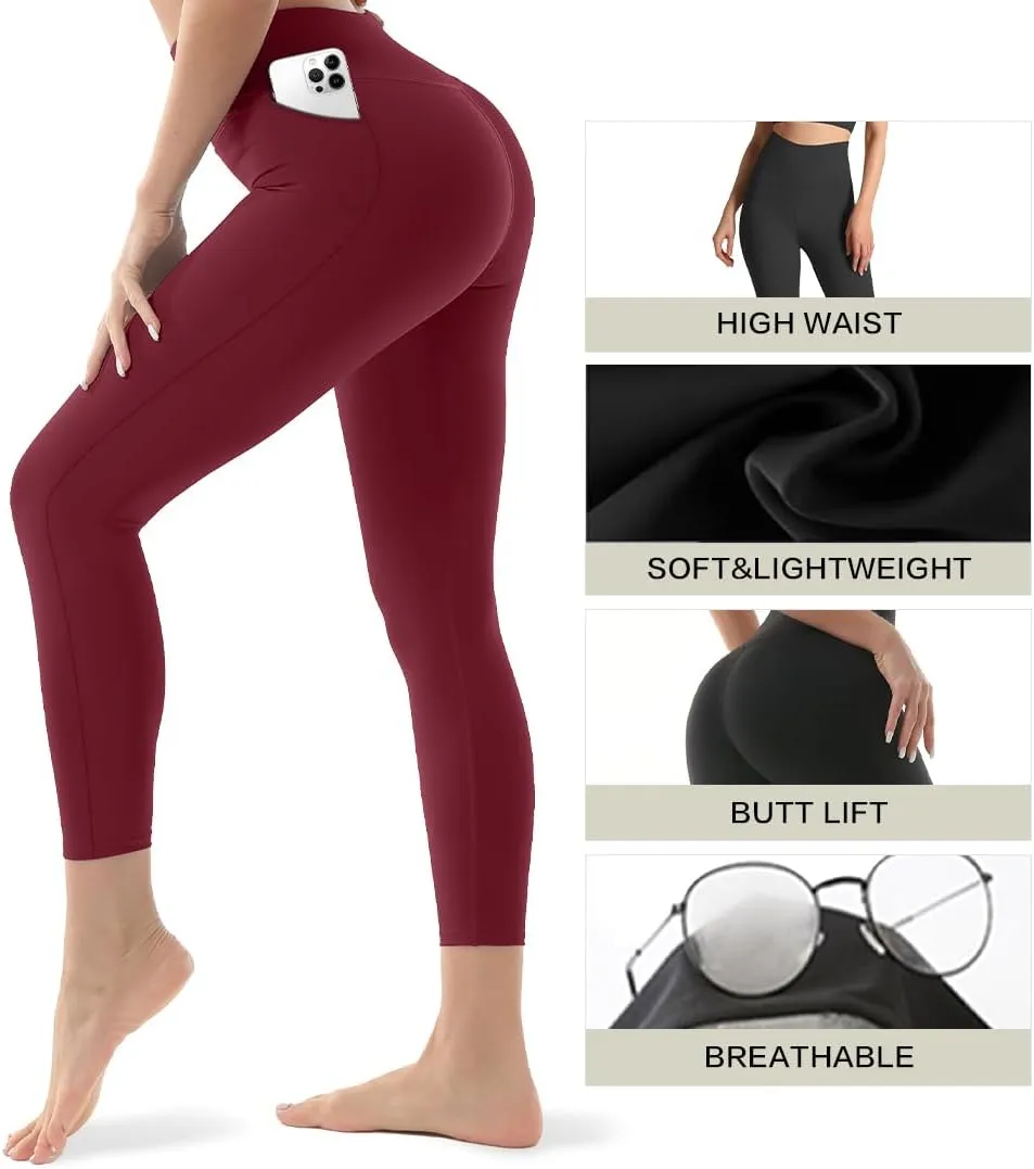FEYHAY 3 Pack High Waisted Leggings for Women Butt Lift Tummy Control Yoga Pants Non See-Through Workout Running Pants