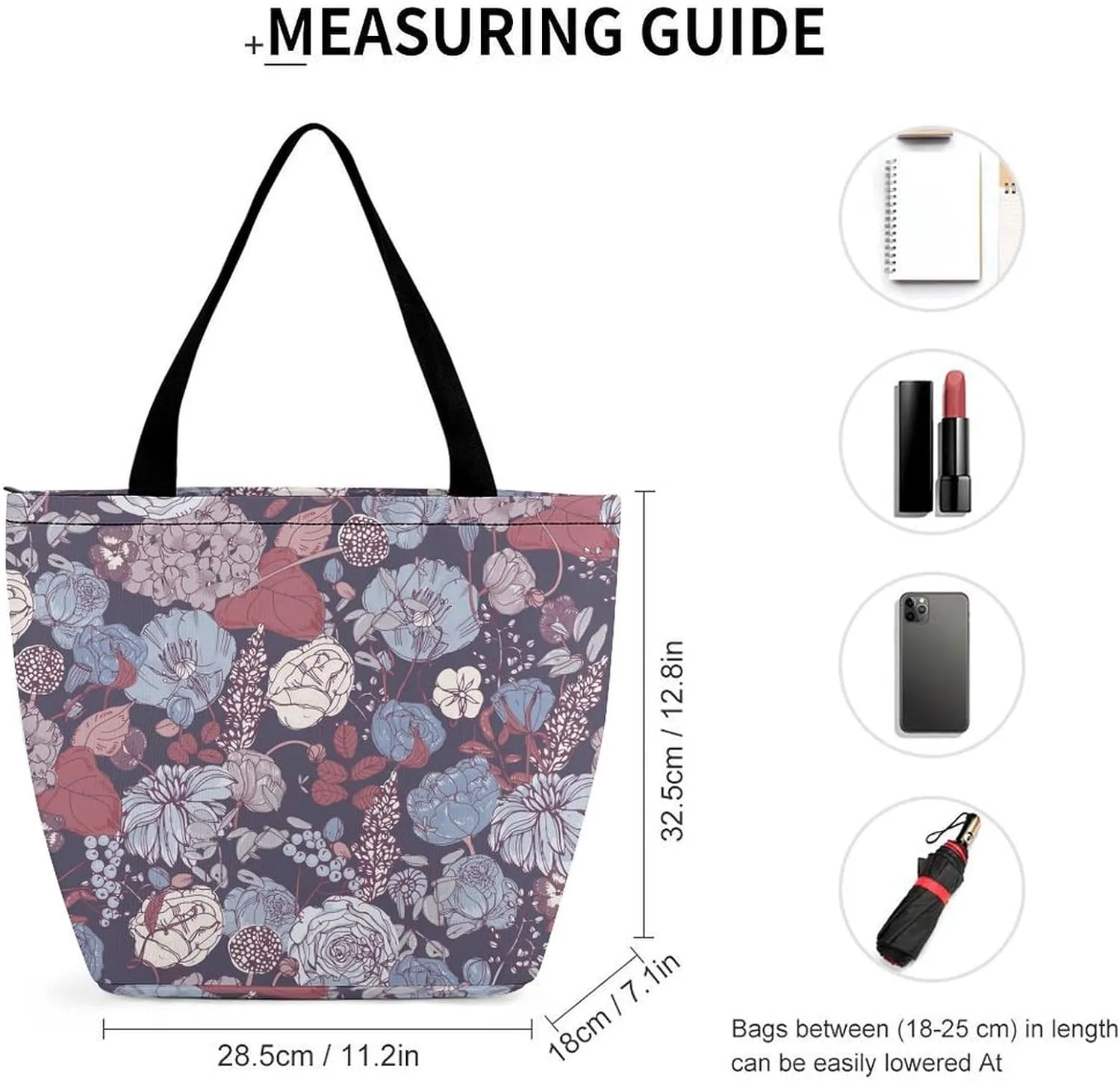 Floral Vintage Colorful Print Hobo Handbags With Zipper Women's Tote Handbags