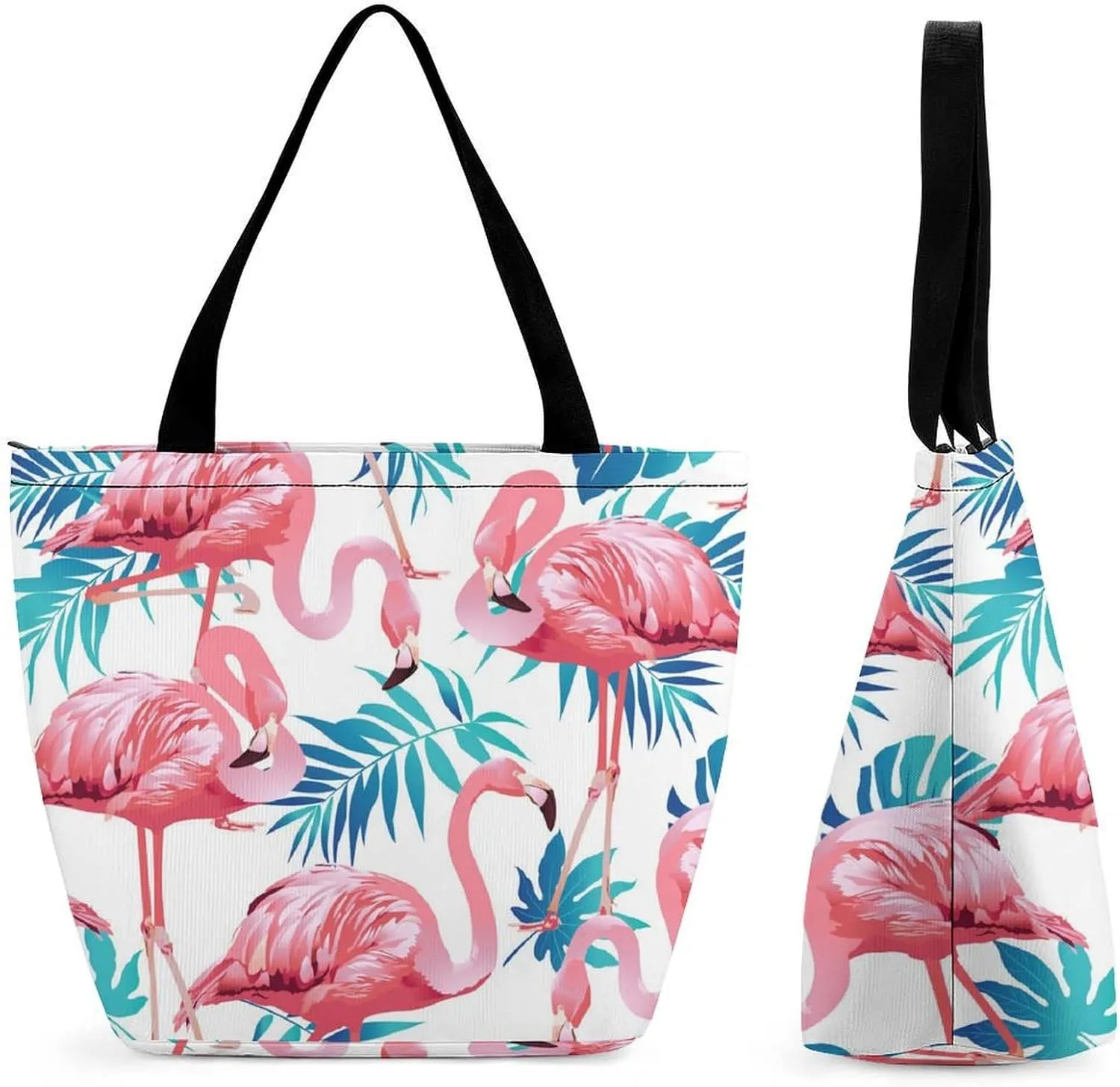 Floral Vintage Colorful Print Hobo Handbags With Zipper Women's Tote Handbags