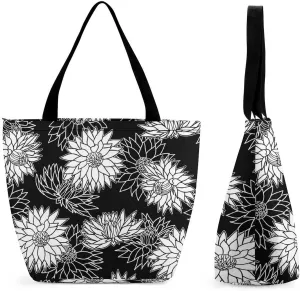Floral Vintage Colorful Print Hobo Handbags With Zipper Women's Tote Handbags