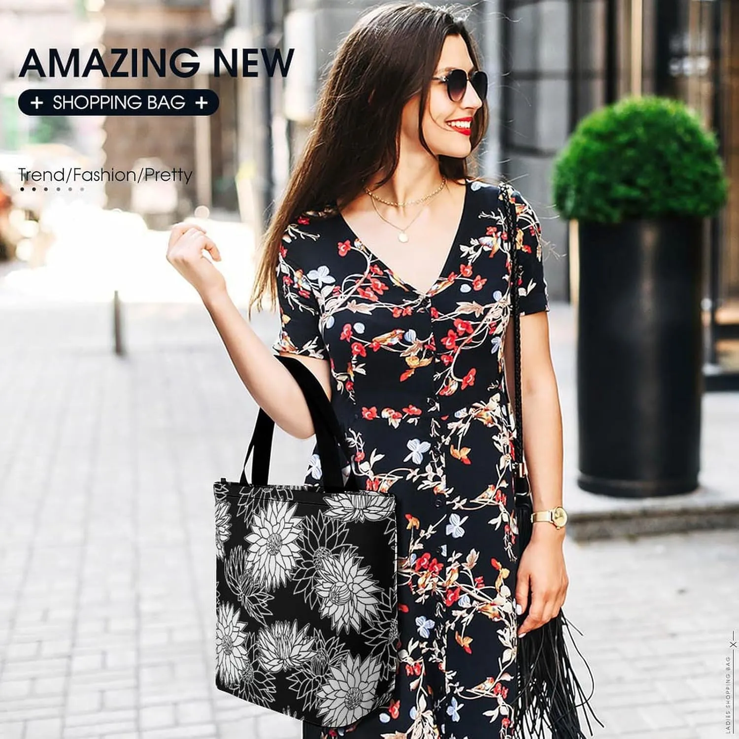 Floral Vintage Colorful Print Hobo Handbags With Zipper Women's Tote Handbags
