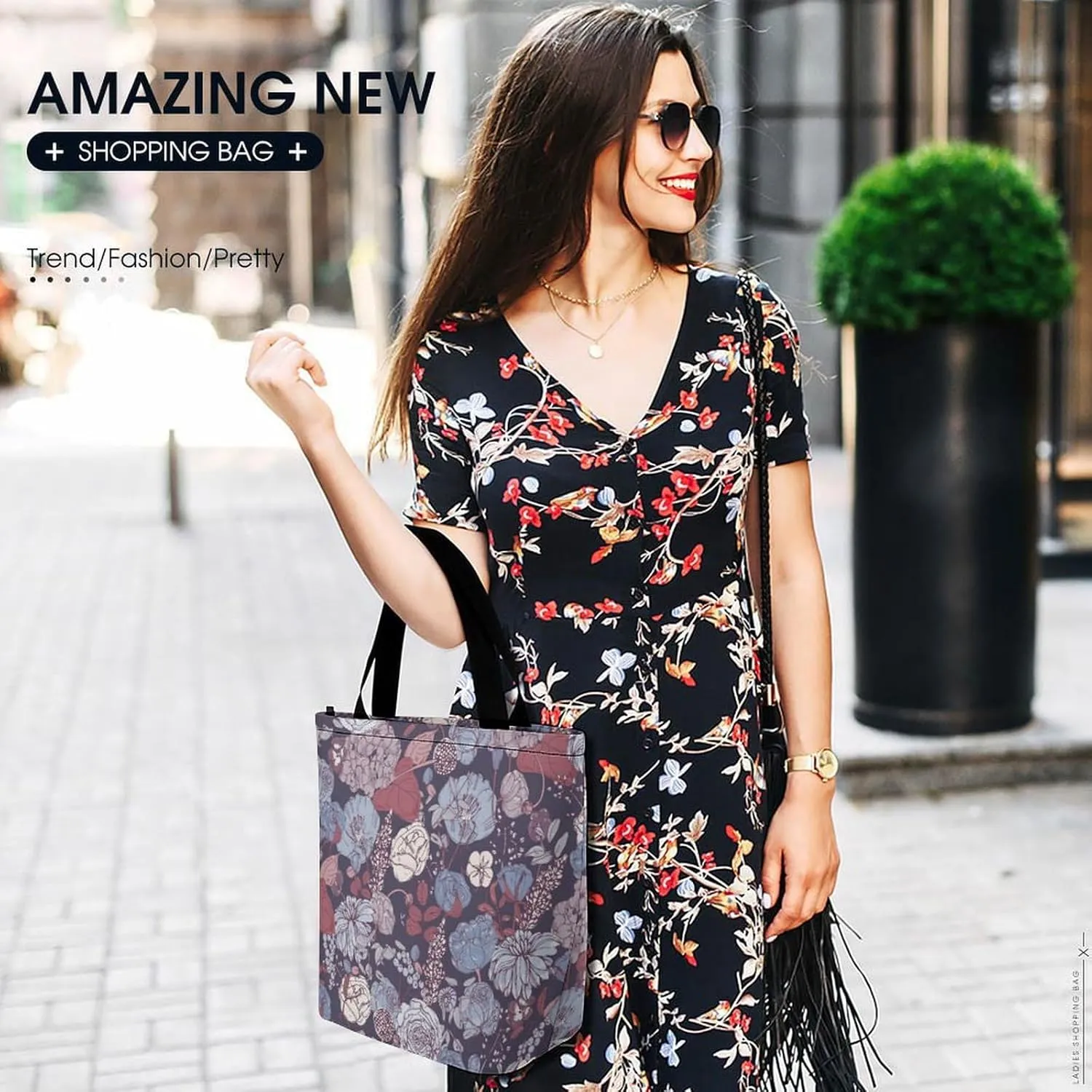 Floral Vintage Colorful Print Hobo Handbags With Zipper Women's Tote Handbags