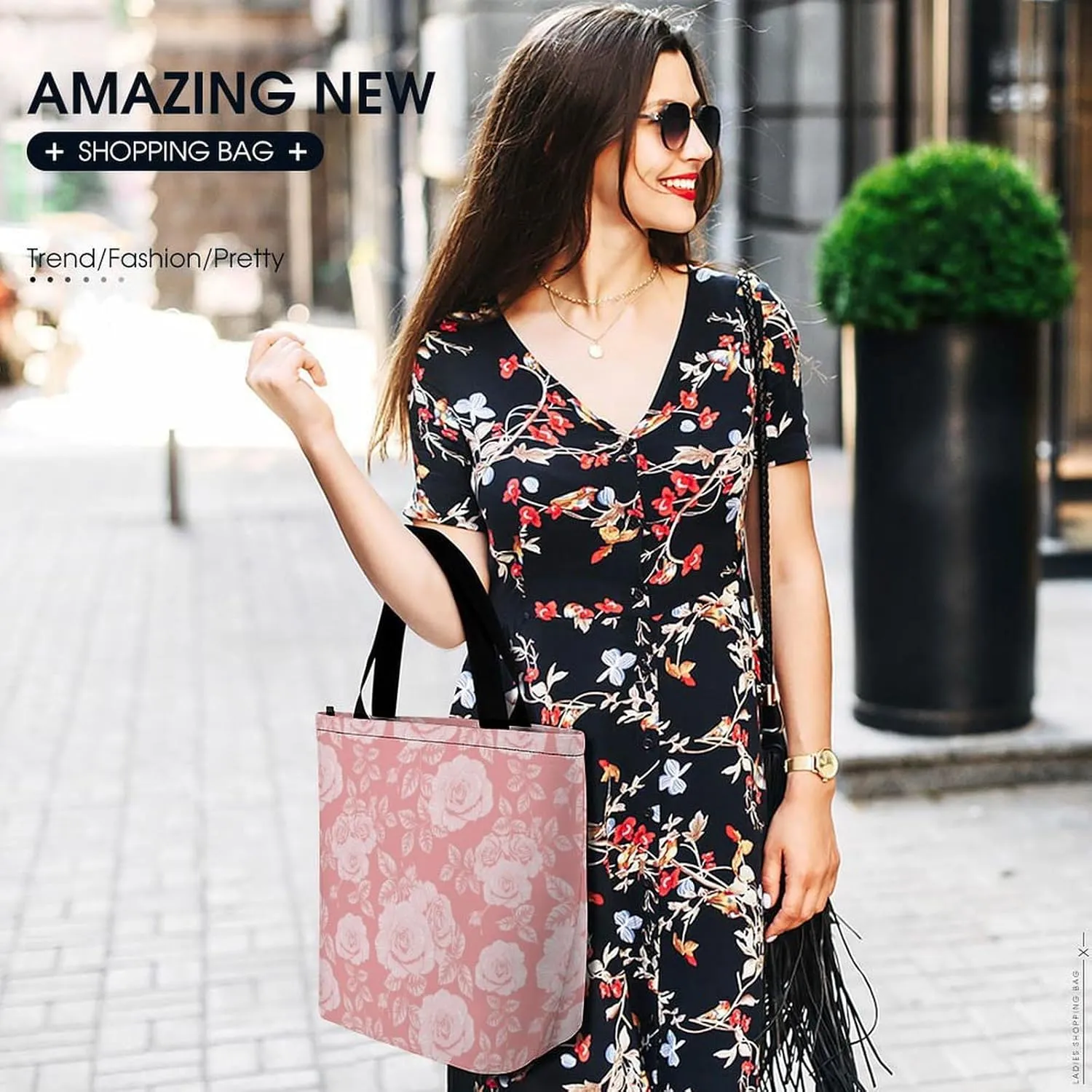 Floral with Purple Flowers Hobo Handbags With Zipper Women's Tote Handbags