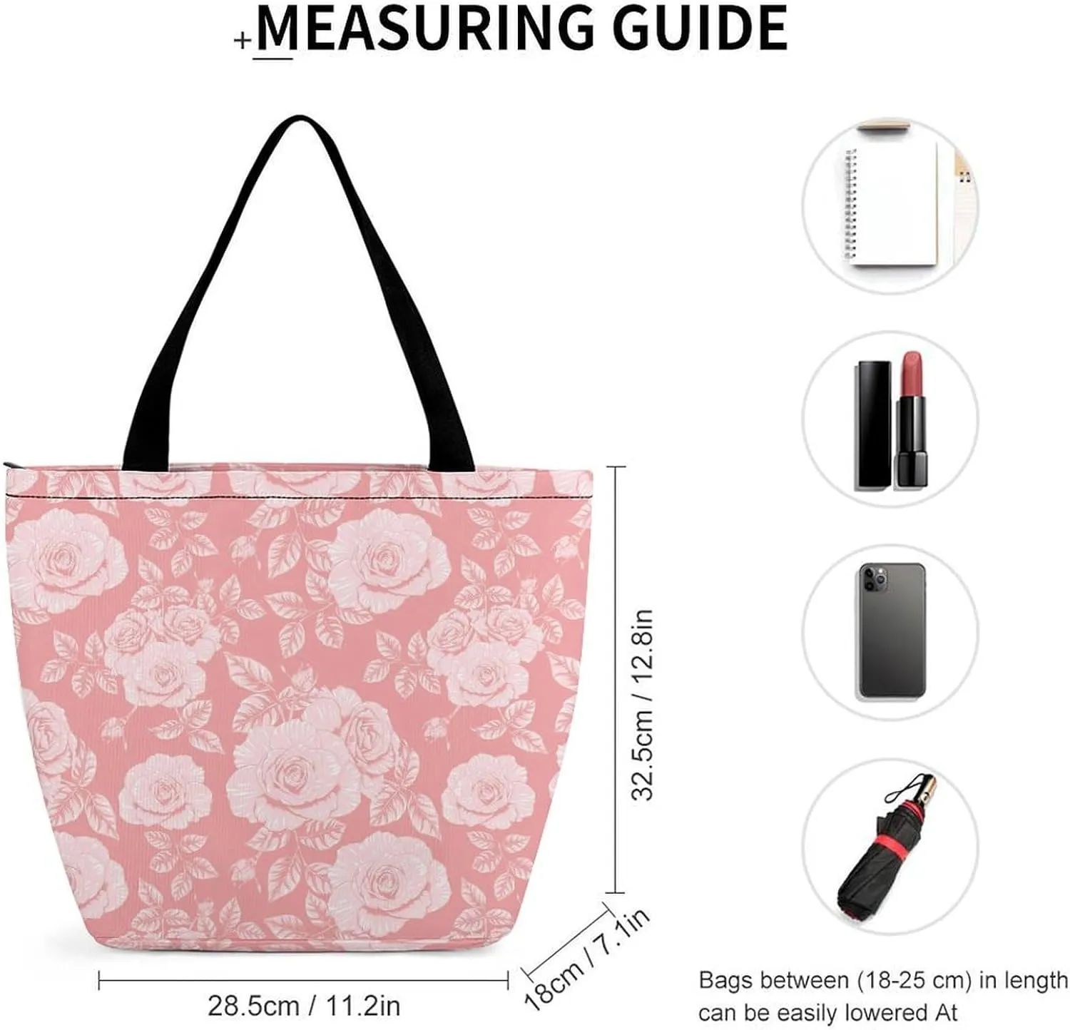 Floral with Purple Flowers Hobo Handbags With Zipper Women's Tote Handbags