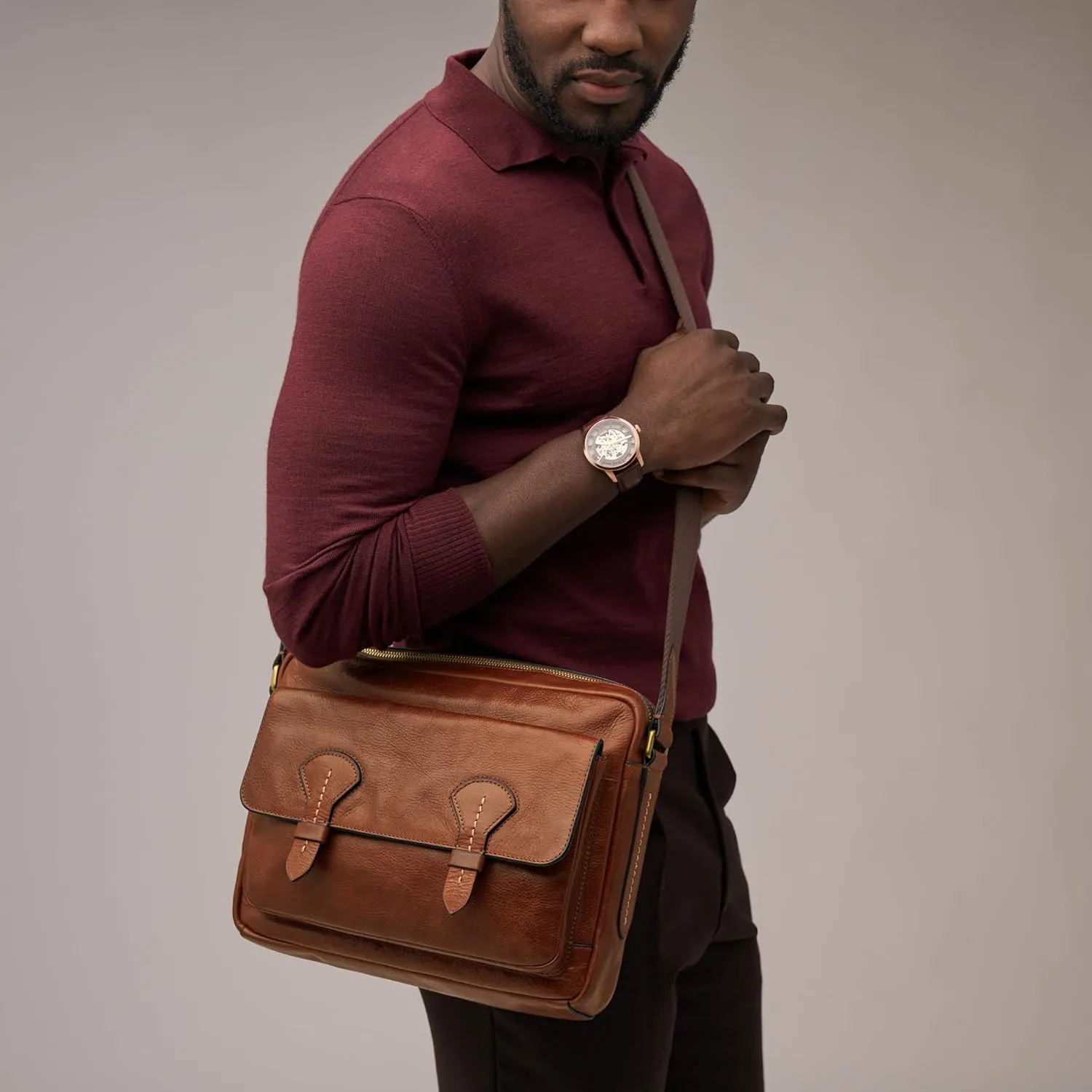 Fossil Courier Bag, Hayes Mink