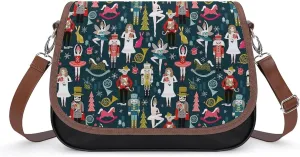FunnyStar Nutcracker Ballet Shoulder Messenger Bag PU Leather Crossbody Bags Purses Shoulder Satchel for Women