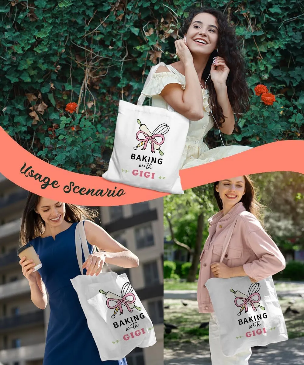 Grandma Gifts Canvas Tote Bag for Women, Grandma Gifts for Grandma, Grandma Tote Bag, Baking with Grandma Tote Bag