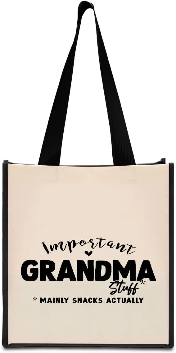 Grandma Gifts Funny Waterproof Tote Bag Reusable Grocery Bags Mothers Day Mom Gifts for Granny Nana Mum Gigi