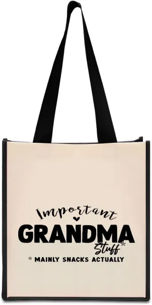Grandma Gifts Funny Waterproof Tote Bag Reusable Grocery Bags Mothers Day Mom Gifts for Granny Nana Mum Gigi