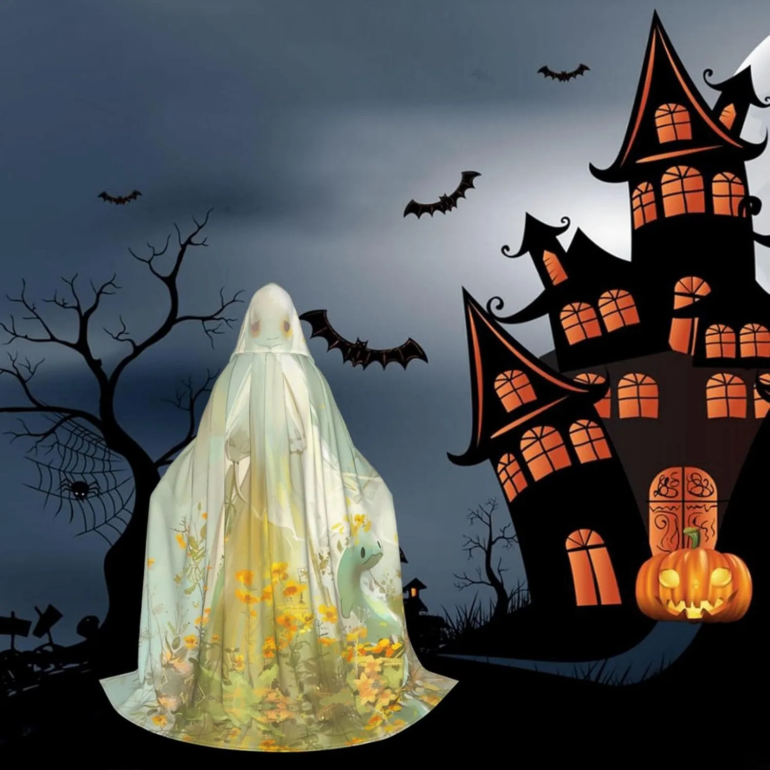 Halloween Horror Halloween Cape For Teenagers, Hooded Cloak Long Cape Costume Cloak For Party Or Cosplay