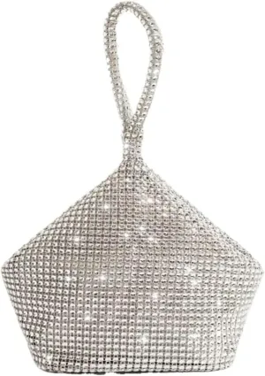 Handbag ChainWomen's Rhinestone Clutch Glitter Purse Triangle Designer Clutch Bag Women's Purses Shoulder Bags Embellished Clutch Bag With Chain For Party Wedding Travel