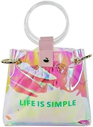 Handbags for women Waterproof Handbags, Transparent Plastic Handle Canvas Bag Beam Port