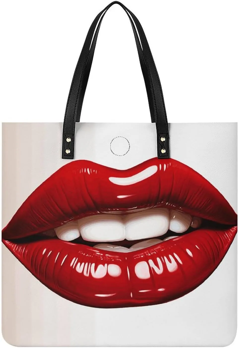 Handbags for WomenCute Graphic Red LipsTrendy Vegan Leather Hobo Handbags,Women's Soft Bucket Bag For Women - Ladies Handbags For Work, Travel, Casual Use,Birthday Gifts