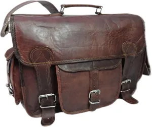 Handmade Vintage Leather DSLR Camera Messenger Bag with Removable Inserts, For Sony Canon Nikon Olympus SLR & its lenses, Briefcase Satchel Crossbody Shoulder Bags Unisex Medium 16x12 inches