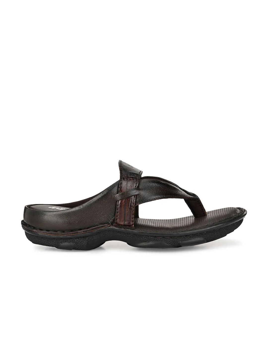 HITZ9230 Men's Brown Leather Daily Wear Open Slipper