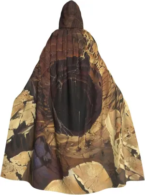 Horror Cartoon Adult Hooded Costume Cloak, Halloween Long Cape with an Oversized Hooded Cloak for Party Cosplay