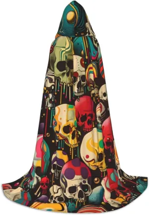 Horror Cartoon Halloween Cape For Teenagers, Hooded Cloak Long Cape Costume Cloak For Party Or Cosplay