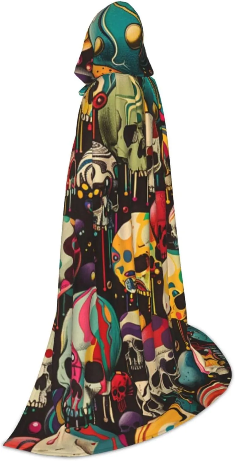 Horror Cartoon Halloween Cape For Teenagers, Hooded Cloak Long Cape Costume Cloak For Party Or Cosplay