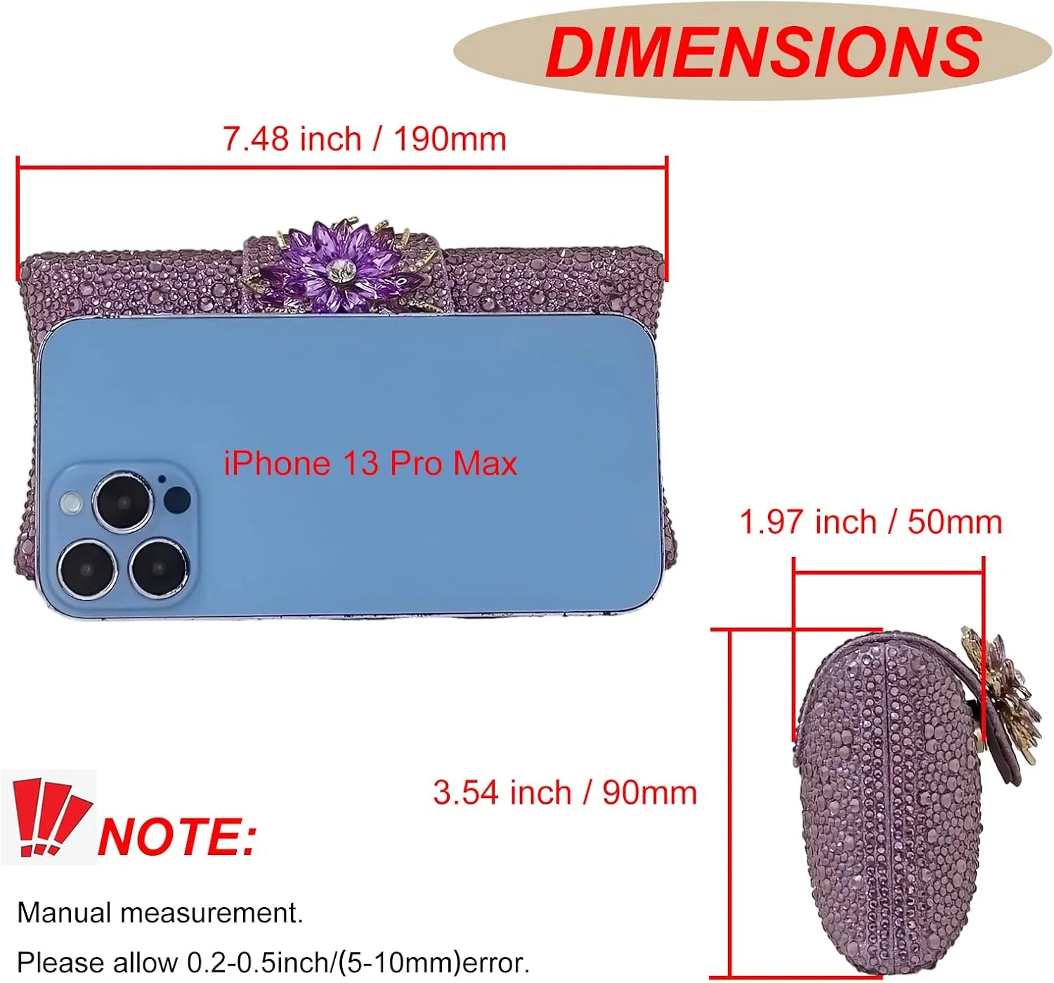 HUANG ZHUANG Elegant Flower Clutch Solid Rhinestone Handbags For Women Evening Bag Party Purse Bridal Prom Bag