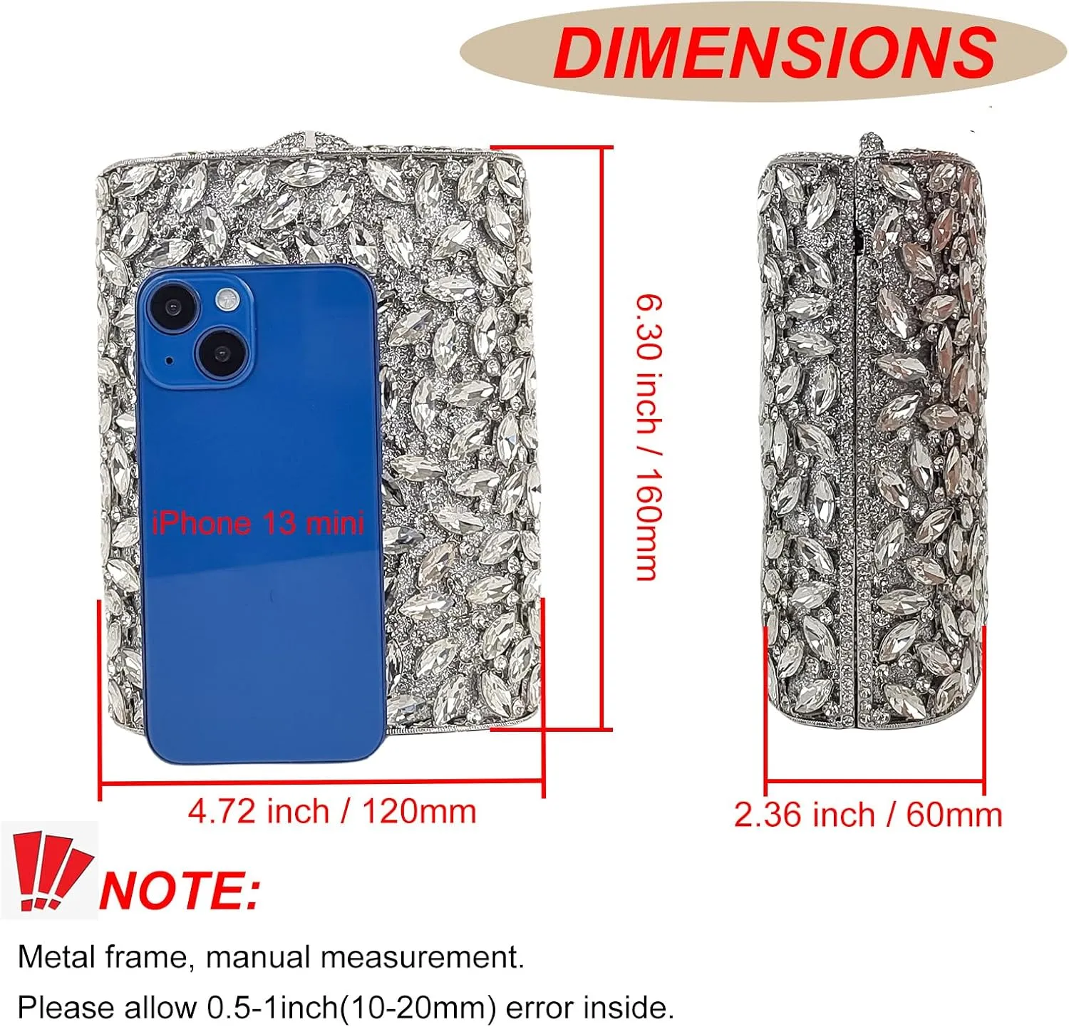HUANG ZHUANG Flask Shaped Evening bag Funny Rhinestone Handbag Party Bag Women Crystal Clutch Purse for Prom Banquet
