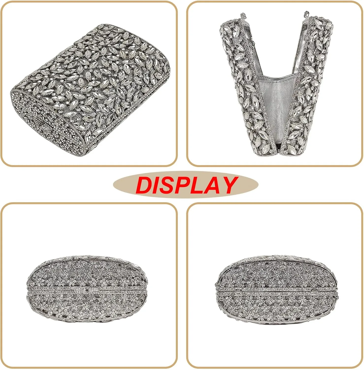 HUANG ZHUANG Flask Shaped Evening bag Funny Rhinestone Handbag Party Bag Women Crystal Clutch Purse for Prom Banquet