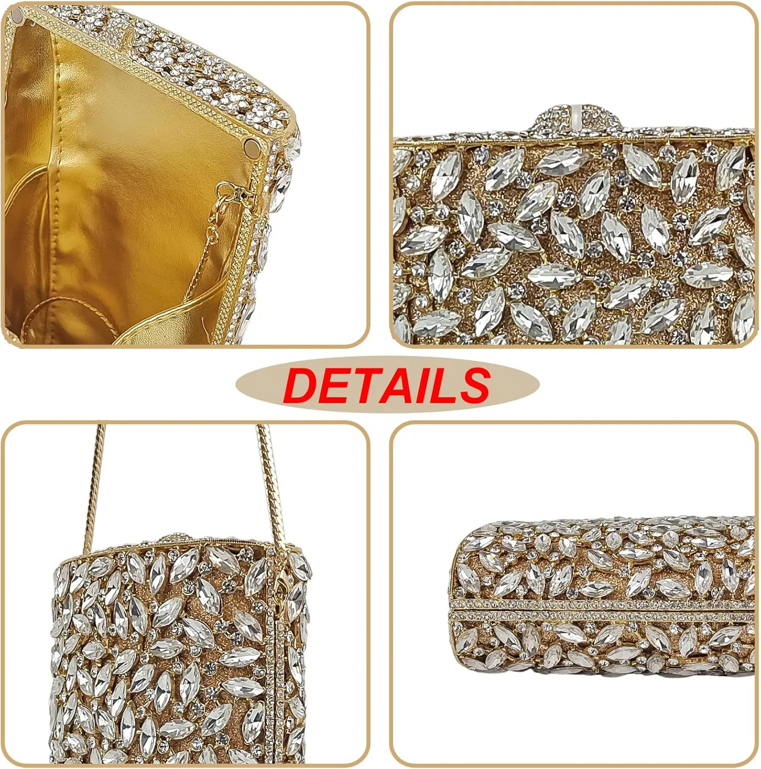 HUANG ZHUANG Flask Shaped Evening bag Funny Rhinestone Handbag Party Bag Women Crystal Clutch Purse for Prom Banquet