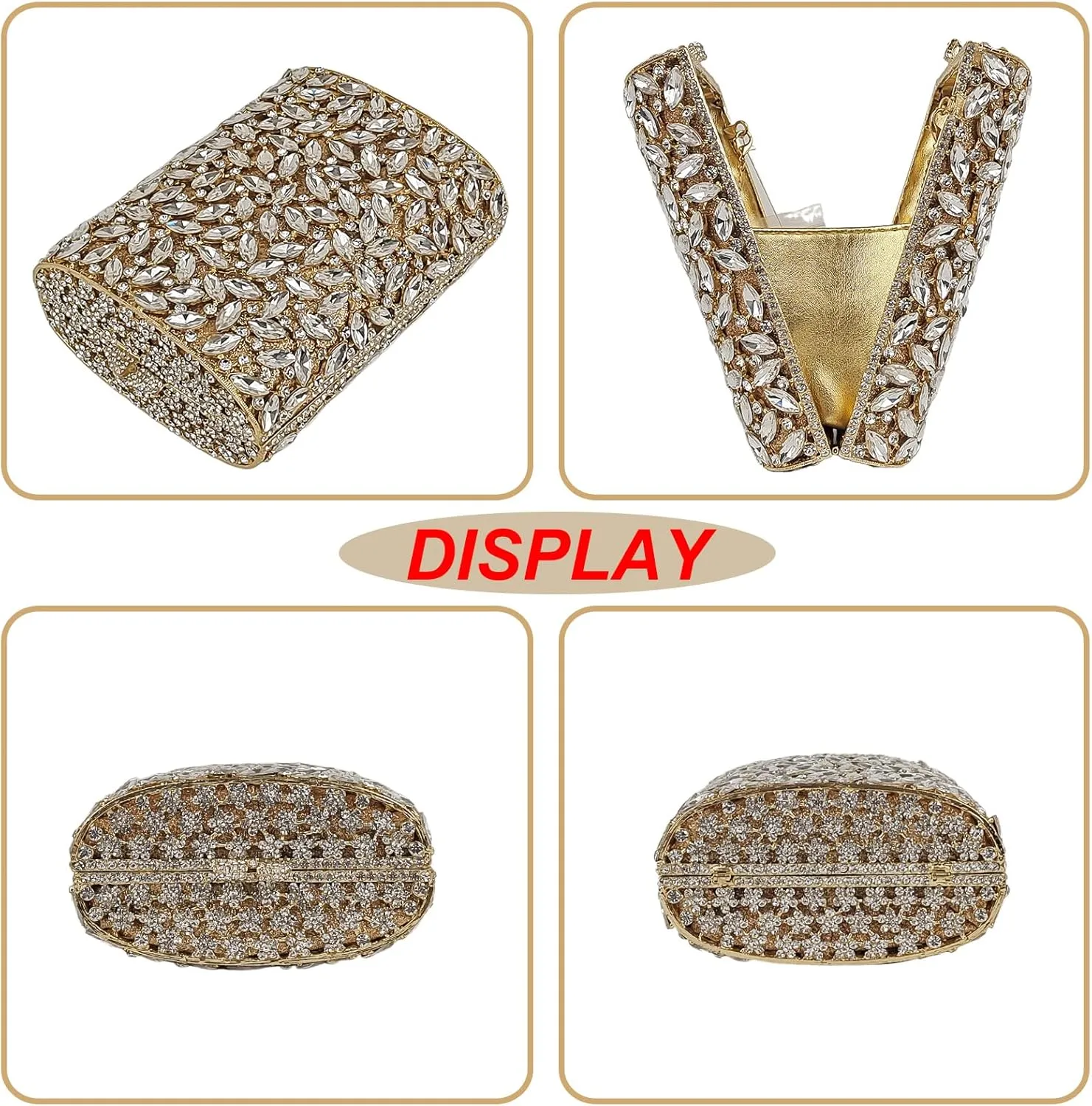 HUANG ZHUANG Flask Shaped Evening bag Funny Rhinestone Handbag Party Bag Women Crystal Clutch Purse for Prom Banquet