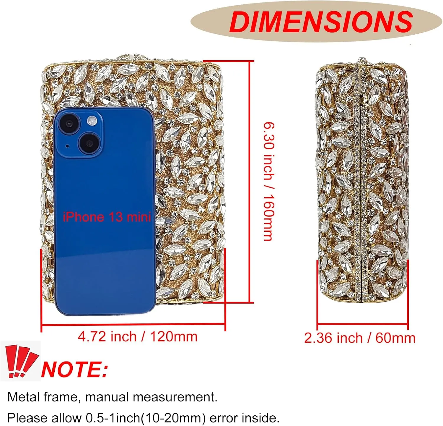 HUANG ZHUANG Flask Shaped Evening bag Funny Rhinestone Handbag Party Bag Women Crystal Clutch Purse for Prom Banquet