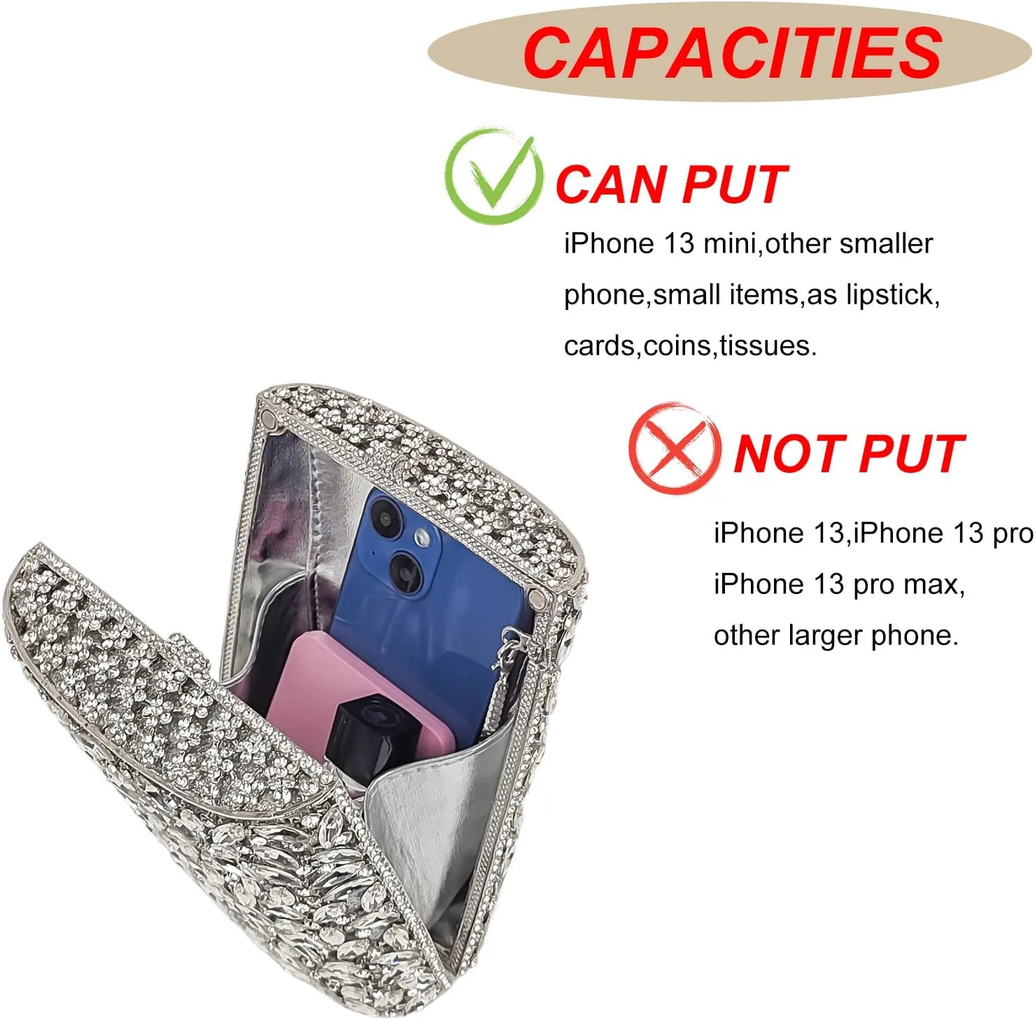 HUANG ZHUANG Flask Shaped Evening bag Funny Rhinestone Handbag Party Bag Women Crystal Clutch Purse for Prom Banquet