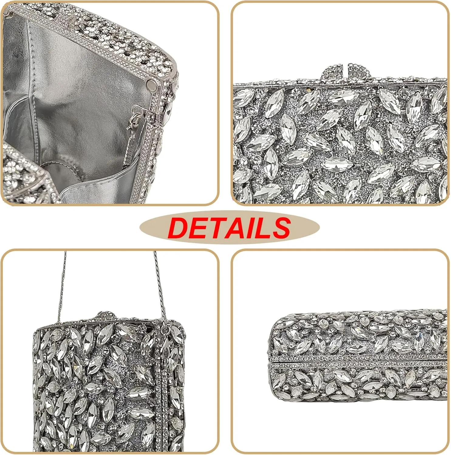 HUANG ZHUANG Flask Shaped Evening bag Funny Rhinestone Handbag Party Bag Women Crystal Clutch Purse for Prom Banquet